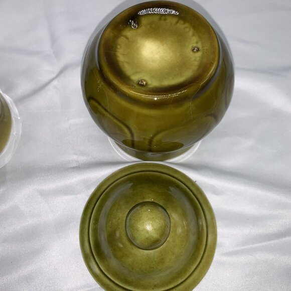 Vintage Green Ceramic Creamer & Sugar Bowl Set With Lid - Picture 6 of 12
